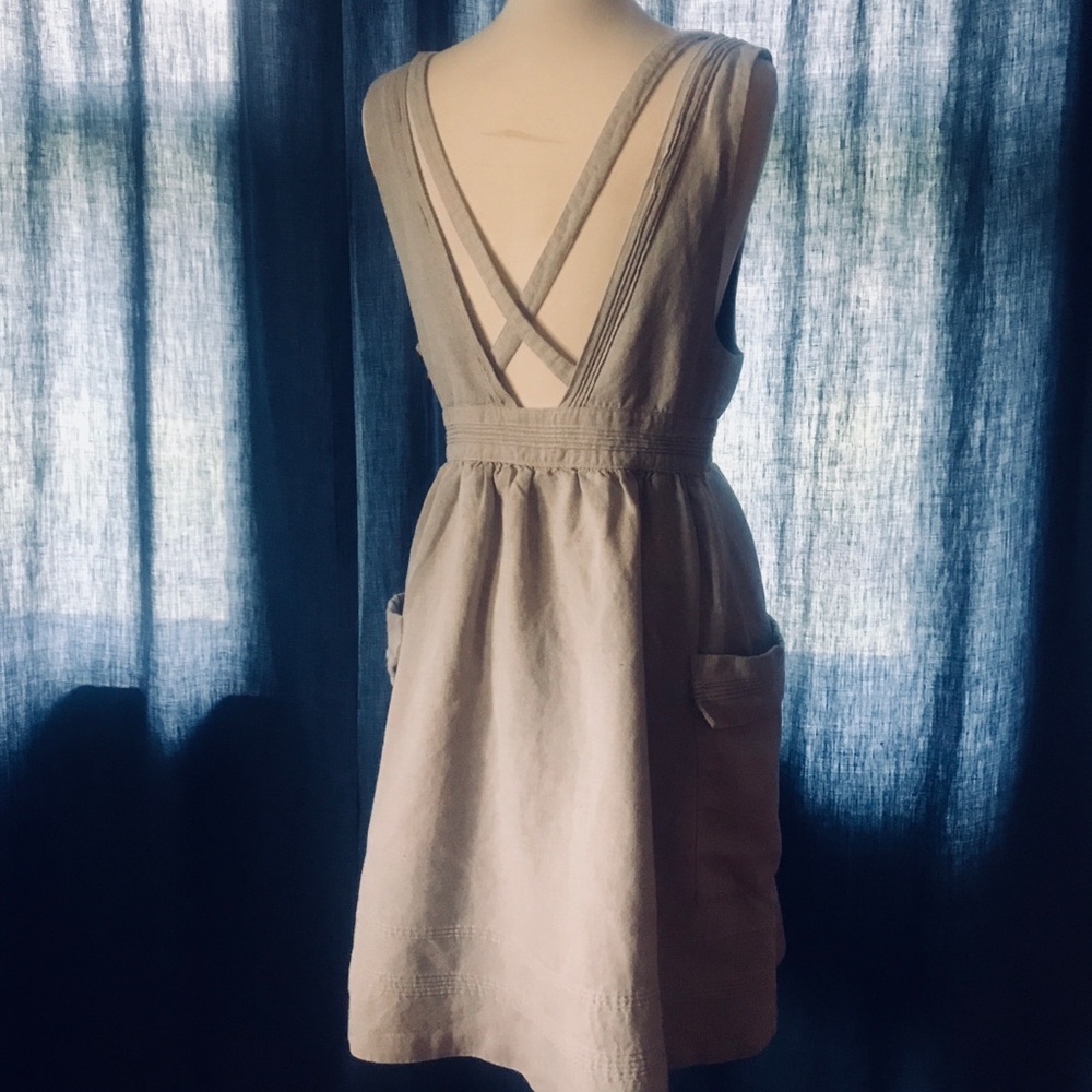 Anthropologie linen jumper dress